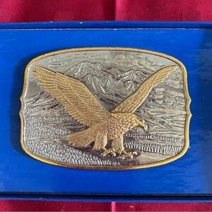 IMM Eagle Silver & Gold Plated Belt Buckle
